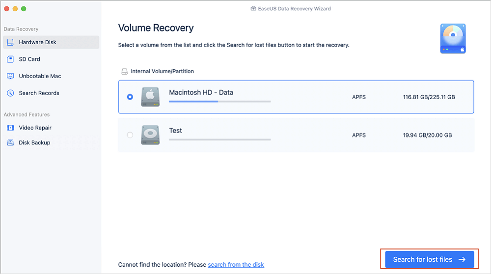 recover data from hard drive step1